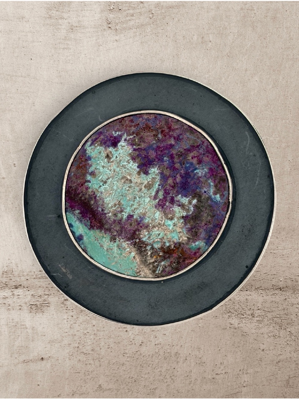 Abstract circlular Juliette Toledo Sugelite, Sterling Silver Pendant